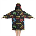 thumbnail image 2 of Multicolor Controllers Games Text Black Pattern Blanket Hoodies for Kids 6-13YR Oversize Wearable Blanket Hoodies for Boys Girls Teens, 2 of 7