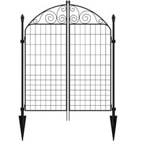Rockdale 41.9 in. H x 34.8in W Black Metal Garden Fence Gate
