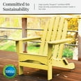 thumbnail image 4 of DuroGreen Adirondack Chair Set Made With All-Weather Tangent lumber, 2 Chairs, 1 Side Table, Oversized, High End Patio Furniture for Porch, Lawn, or Deck, No Maintenance, USA Made, Lemon Yellow, 4 of 6
