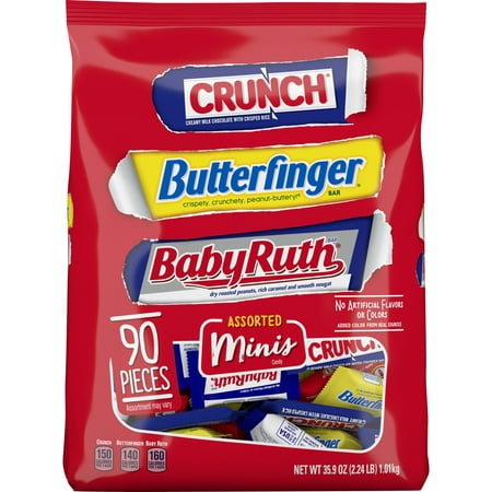 Butterfinger, Crunch, and Baby Ruth Milk Chocolate Bars,35.9 oz
