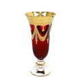 thumbnail image 2 of Interglass - Italy Ruby Red Crystal Champagne Flutes Vintage Design 24K Gold Hand Decorated, 9 oz, Set of 6, 2 of 6