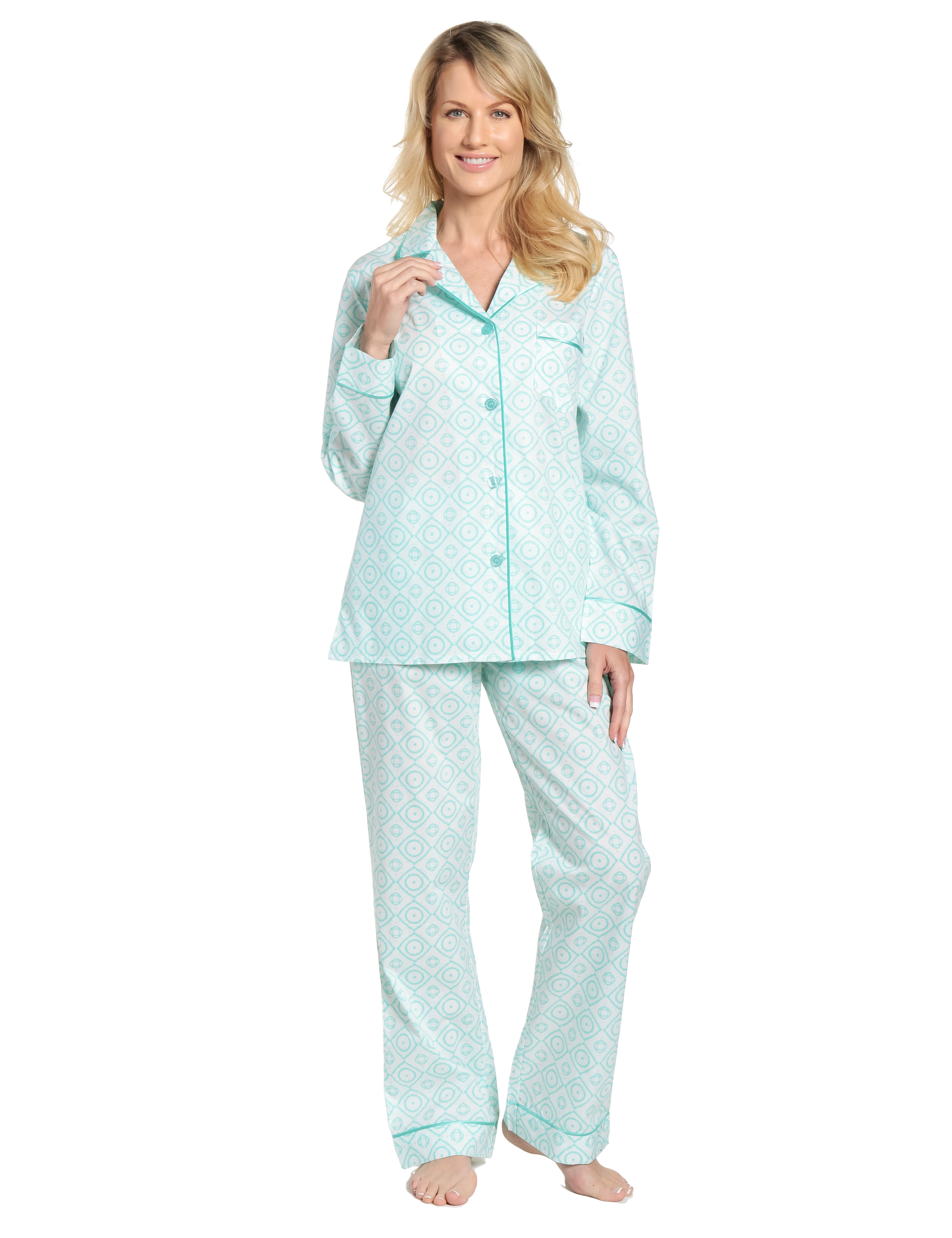 Noble Mount Womens Premium 100% Cotton Poplin Pajama Set