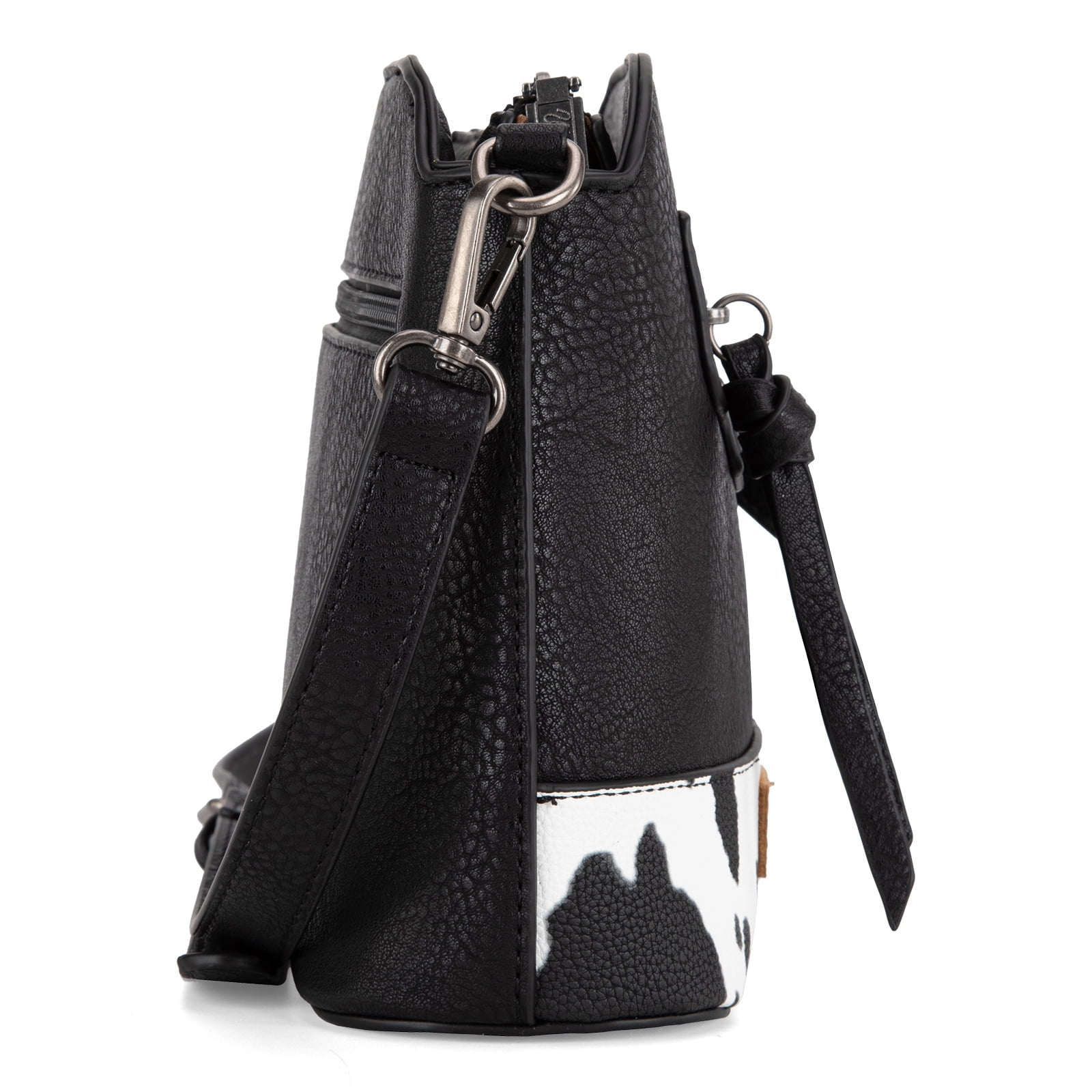 Wrangler Small Crossbody Bags for Women Shoulder Cute Purses and Handbags with Adjustable Strap, Cow-Black