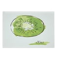 thumbnail image 1 of Kiwi Cutting Board, Illustration of Exotic Fruit Halved Round Slice, Decorative Tempered Glass Cutting and Serving Board, in 3 Sizes, by Ambesonne, 1 of 2