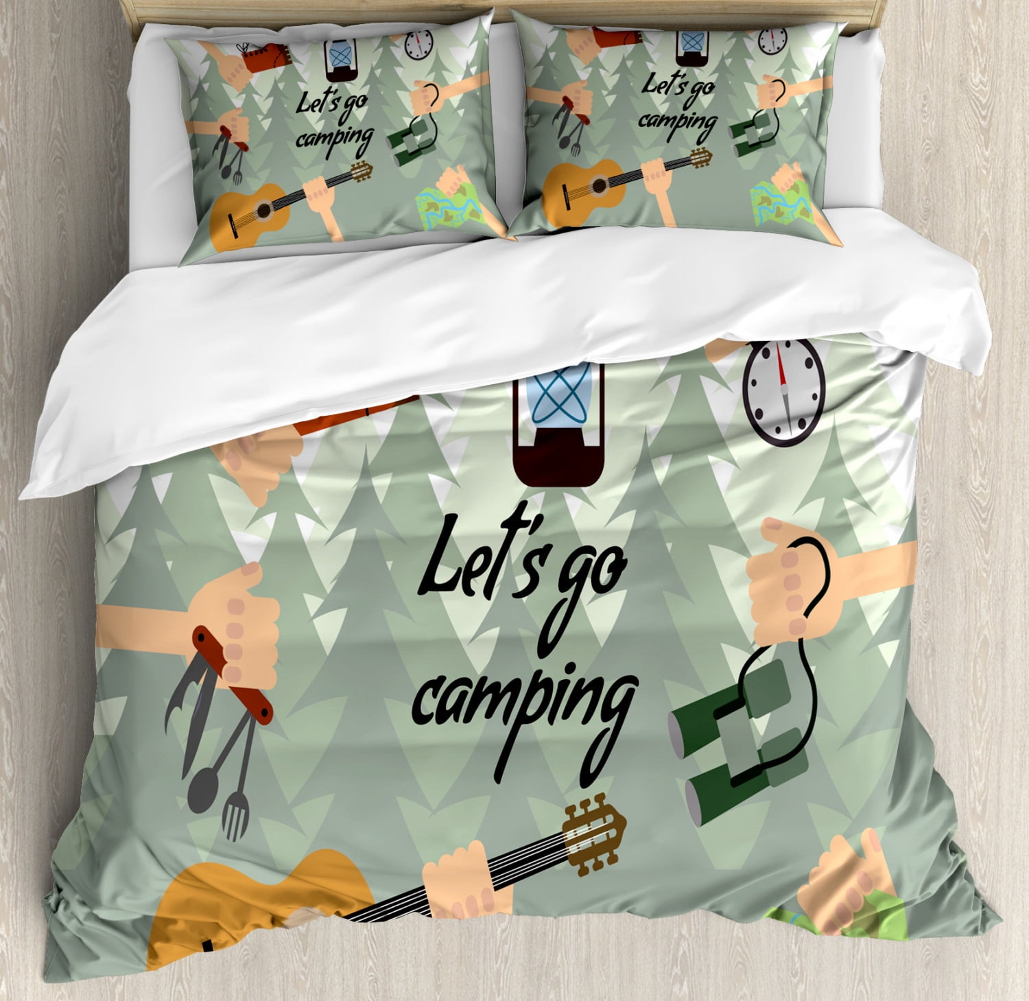 Camping Rv Caravan Boho Art Quilt Bedding Set Blanket Quilts with Pillowcase Cover Soft Comfortable for Kids Parents Us Twin Queen King Size