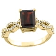 thumbnail image 1 of 14K Yellow Gold Enhanced Ruby Eternity Ring Octagon 9x7mm Diamond Accent, size 5, 1 of 2