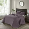 thumbnail image 3 of Regency Heights Quebec 3 Piece Bedspread Set Lightweight Reversible Bedding Set, Queen, Purple, 3 of 14