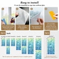 thumbnail image 6 of Turquoise Blue Teal Window Privacy Film, Chic Stained Glass Texture Aesthetic Static Cling UV Sun Blocking Heat Control Window Tint, Non-Adhesive One Way Windows Privacy Cover 23.6''x59'', 6 of 7