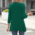 thumbnail image 7 of Otntypg 3/4 Sleeve Flowy Tunic Tops for Women Loose Fit Dressy Casual Summer Cute Blouse Trendy Solid Color Basic Crew Neck T-Shirts to Wear with Leggings Army Green XXL, 7 of 7