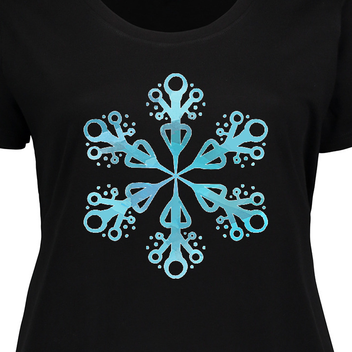 Inktastic Icy Blue Winter Snowflake Women's Plus Size T-Shirt - image 3 of 4