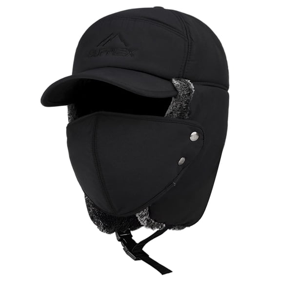 TIELUTT Winter Trapper Hat Three in One Windproof Facemask Cap Men Women Women's Snowmobile Pants Winter Ear Warmer Headband Youth Bike Ages 8-14 with Light Top Hat Headband Wool Ponchos Adult Men