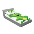 thumbnail image 2 of Ambesonne Colorful Fitted Sheet & Pillow Sham Set, Crown Frog Prince, Twin, Multicolor, 2 of 2