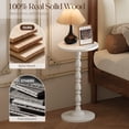 thumbnail image 6 of Maliowa Small Side Table, Round End Tables with Solid Wood Leg, Accent Drink Table for Living Room Bedroom Small Spaces, White, 6 of 11