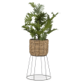 thumbnail image 1 of Bouclair Artificial Split-Leaf in Natural Rattan Pot on Metal Legs, 1 of 5