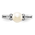 thumbnail image 4 of 14k White Gold 6mm FW Cultured Pearl AAA Diamond ring Y1842PL/AAA, 4 of 6