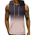 thumbnail image 2 of Njoeus Gym Tops Men's Tee-Shirts Men's Hooded Tank Top Summer Workout Sports Shirt Tops Sleeveless Drawstring Pocket Hoodies Vests Casual T-Shirt Top Oversized Tee Shirt Men, 2 of 5
