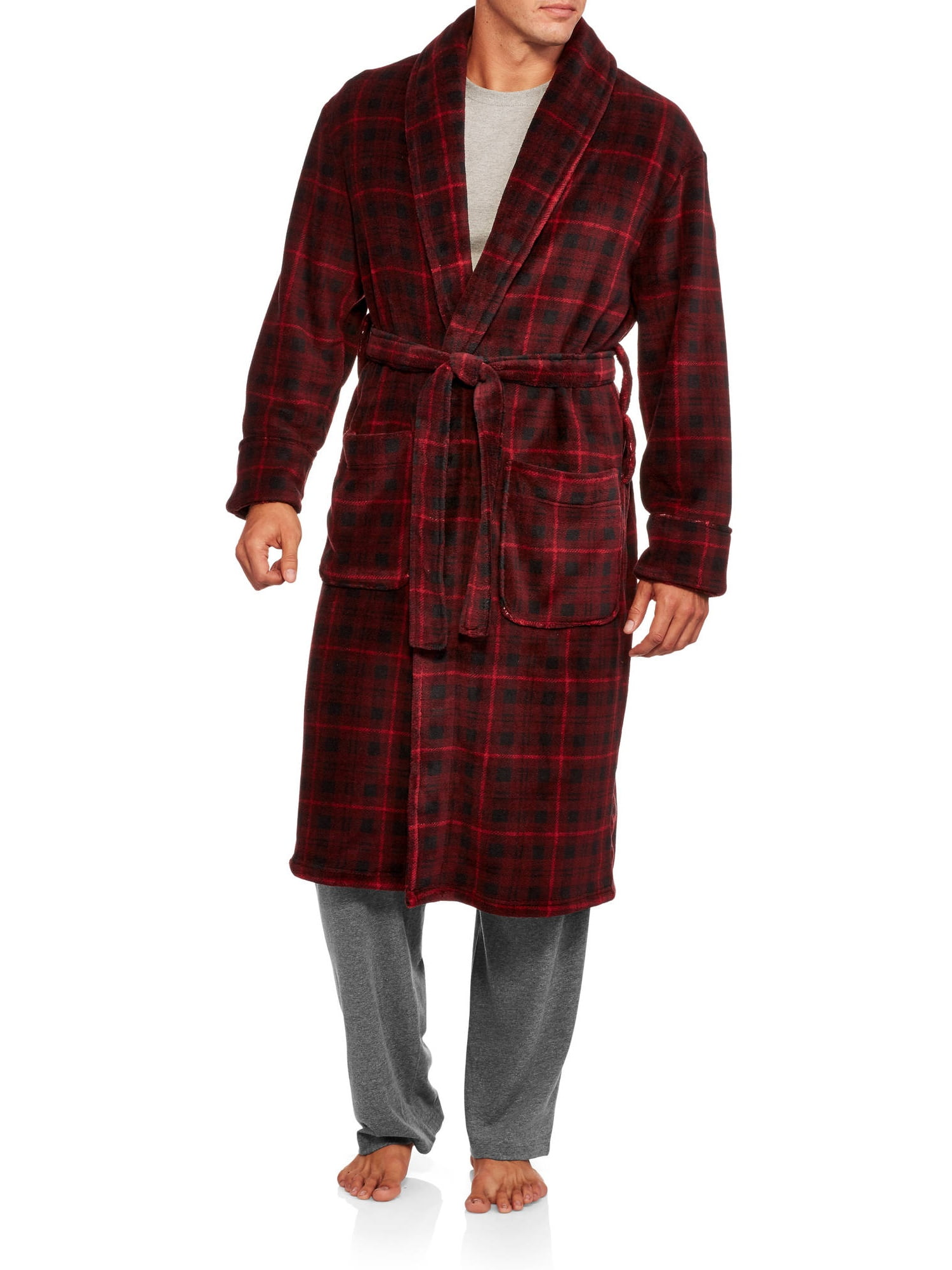 Max Deco Men's Printed Plush Robe