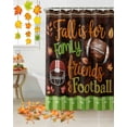 thumbnail image 5 of Football Sport Shower Curtains for Bathroom, Thanksgiving Vintage Fall Maple Leaf Rugby Brown Green Waterproof Fabric Shower Curtain for Bathroom Bathtub Decoration, Machine Washable, 54x"78", 5 of 9