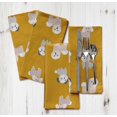 thumbnail image 4 of "S4Sassy Gold Puppies Dog Cotton Napkin Printed Everyday Basic Washable Table Linen 20 x 20""(Pack of 4)", 4 of 8