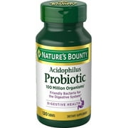 Nature's Bounty Probiotic Acidophilus Tablets, Digestive Health 120 Count
