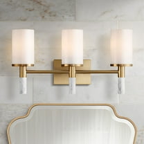 Possini Euro Design Lucius 21 3/4" High Modern 3 Light Bathroom Vanity Wall Lamp Light Fixture Mount Hardwired Soft Gold
