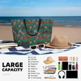thumbnail image 5 of Daiia red and green bow tie Pattern Beach Travel Bag - Water-Resistant Beach Bag, Lightweight Tote with 7 Pockets for Women and Men - Gym,Pool,Camping,Reusable Grocery Bag, 5 of 7