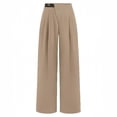 thumbnail image 4 of HJYCHN Women Elevated High Waist Wide-Leg Trousers Straight Leg Pants with Functional Pockets Comfortable Business Casual Pants OTHER S, 4 of 4