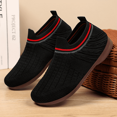 

SHENZHYIXINC Breathable Women‘s Lightweight Slip-On Sneakers Comfortable Knitted Walking Shoes Fashionable Stretch Lazy Shoes for Women