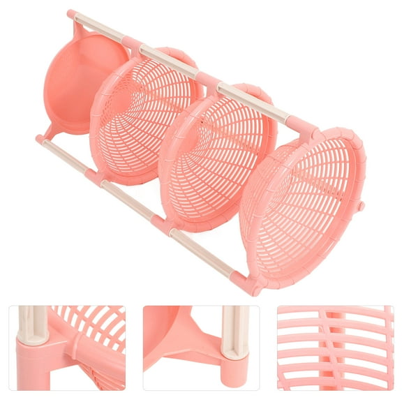 HEALEEP MultiFunctional 1Pack Storage Rack 65.00X29.50X29.50Cm In Pink For Kitchen And Living Room Use