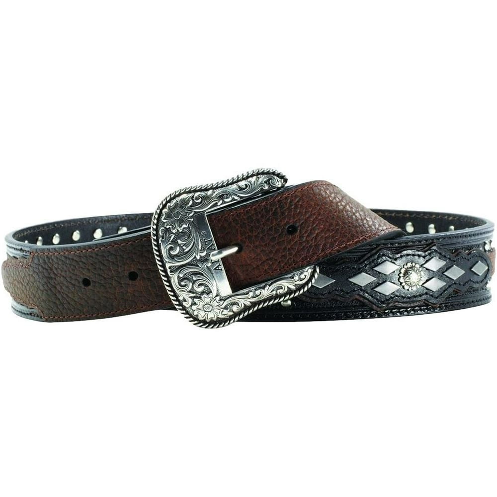 Ariat Ariat Western Belt Mens Austin Tooled Black Oiled Rowdy