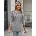 thumbnail image 5 of Zeagoo Womens Spring Tops 3/4 Sleeve Crew Neck T-Shirts Summer Business Dressy Work Blouses Vacation Outfits, 5 of 5