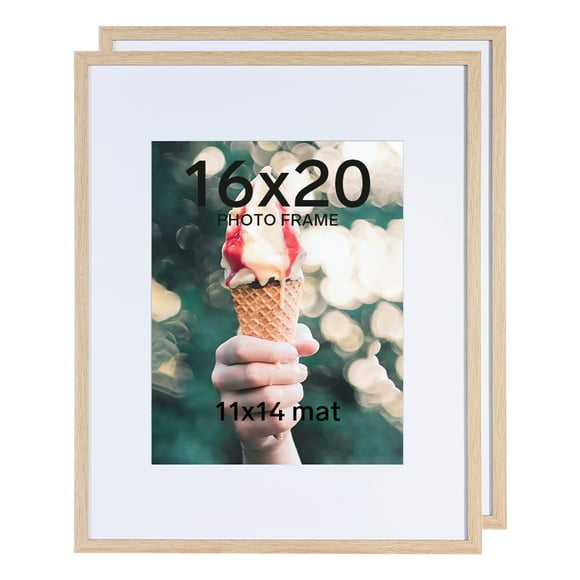 16X20 2-Pack Photo Frame, Natural Color, Brown, Deep Black, Photo Frame Set Combination Gallery Wall Photo Frame Poster Frame Photo Frame Collage Wall Decoration Creative DIY Simple Photo Wall