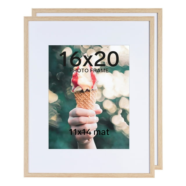 16X20 2-Pack Photo Frame, Natural Color, Brown, Deep Black, Photo Frame Set Combination Gallery Wall Photo Frame Poster Frame Photo Frame Collage Wall Decoration Creative DIY Simple Photo Wall