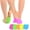Neon, variant on Fashion Liner Half Socks for Women Seamless Nylon Toe Topper Non-Slip 5-Pair (Women-5Pair, Black)