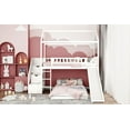 thumbnail image 6 of [ US IN STOCK] Twin Over Twin Bunk Bed with Two Drawers and Slide, House Bed with Slide, White, 6 of 9