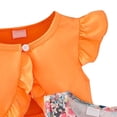 thumbnail image 4 of TAmten Clothes for 1 Year Old Girl Cute Bow Floral Print Sleeveless Dress and Ruffle Cardigan Set Summer 2 Piece Outfits(Orange,12-18 Months), 4 of 4