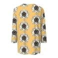thumbnail image 4 of Summer Savings Clearance! Titcea T Shirts for Women 3/4 Length Sleeve Sunflower Printed Round Neck T Shirts Hawaiian Beach Holiday Summer Casual Tops, Gifts for Mom/Her, 4 of 5