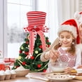 thumbnail image 3 of Christmas Tree Topper Hat, Xmas Tree Topper, Top Hat with Large Bow for Christmas Tree Decorations Desktop Ornaments Winter Holiday Party Home Decor, 3 of 7