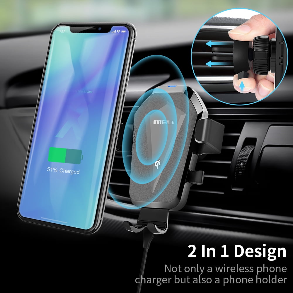 Grebest Item Wireless Car Phone Charger Interior Decoration Car Charger 5W Wireless Air Vent Mount Gravity Car Phone Fast Charger Bracket Holder Stand