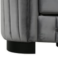 thumbnail image 6 of Accent Chair, Modern Velvet Single Sofa Chair with Button Tufted Backrest and Armrest, Upholstered Living Room Chair with Thick Removable Seat Cushion and Solid Wood Legs, Gray, 6 of 7