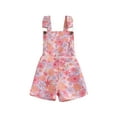 thumbnail image 2 of Yunliwuli Little Girl Sleeveless Overalls Shorts Daisy/Sunflower Butterfly Print Pocket Front Suspender Jumpsuit for Summer, 2 of 10