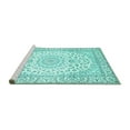 thumbnail image 2 of Ahgly Company Machine Washable Indoor Rectangle Medallion Turquoise Blue Traditional Area Rugs, 8' x 10', 2 of 4