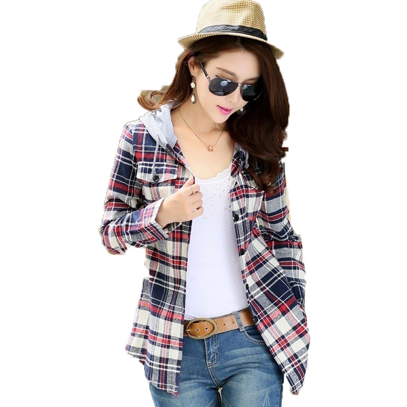 women's slim fit plaid shirt