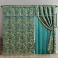 thumbnail image 2 of Chezmoi Collection Adelle 4-Piece Paisley Jacquard Embroidered Window Curtain Set, 2 of 6