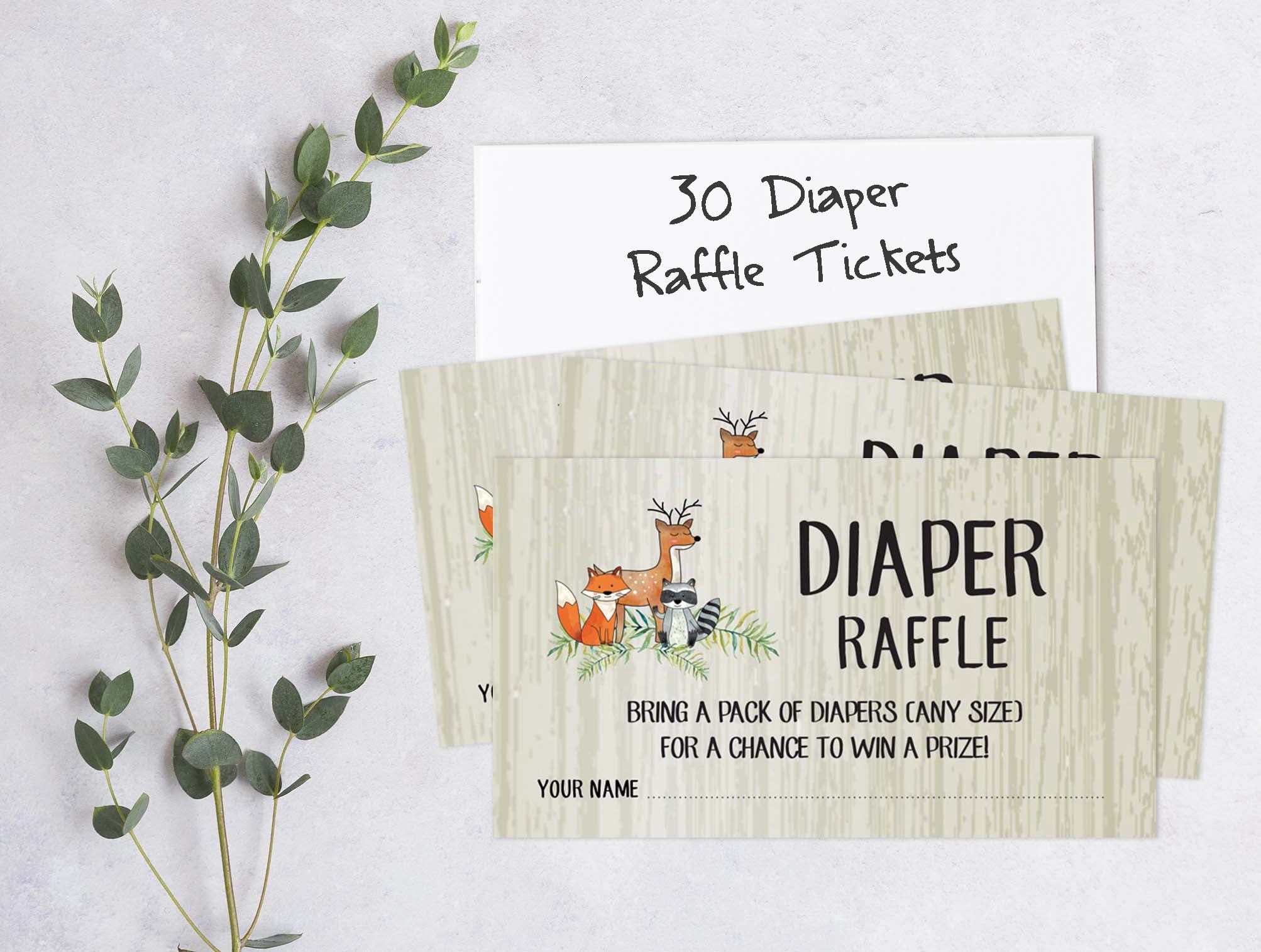 Inkdotpot Set Of 30Jungle Animals Baby Shower Invitations-Diaper Raffle Tickets And Baby Shower Book Request Cards Its a Boy Its a girl Invites