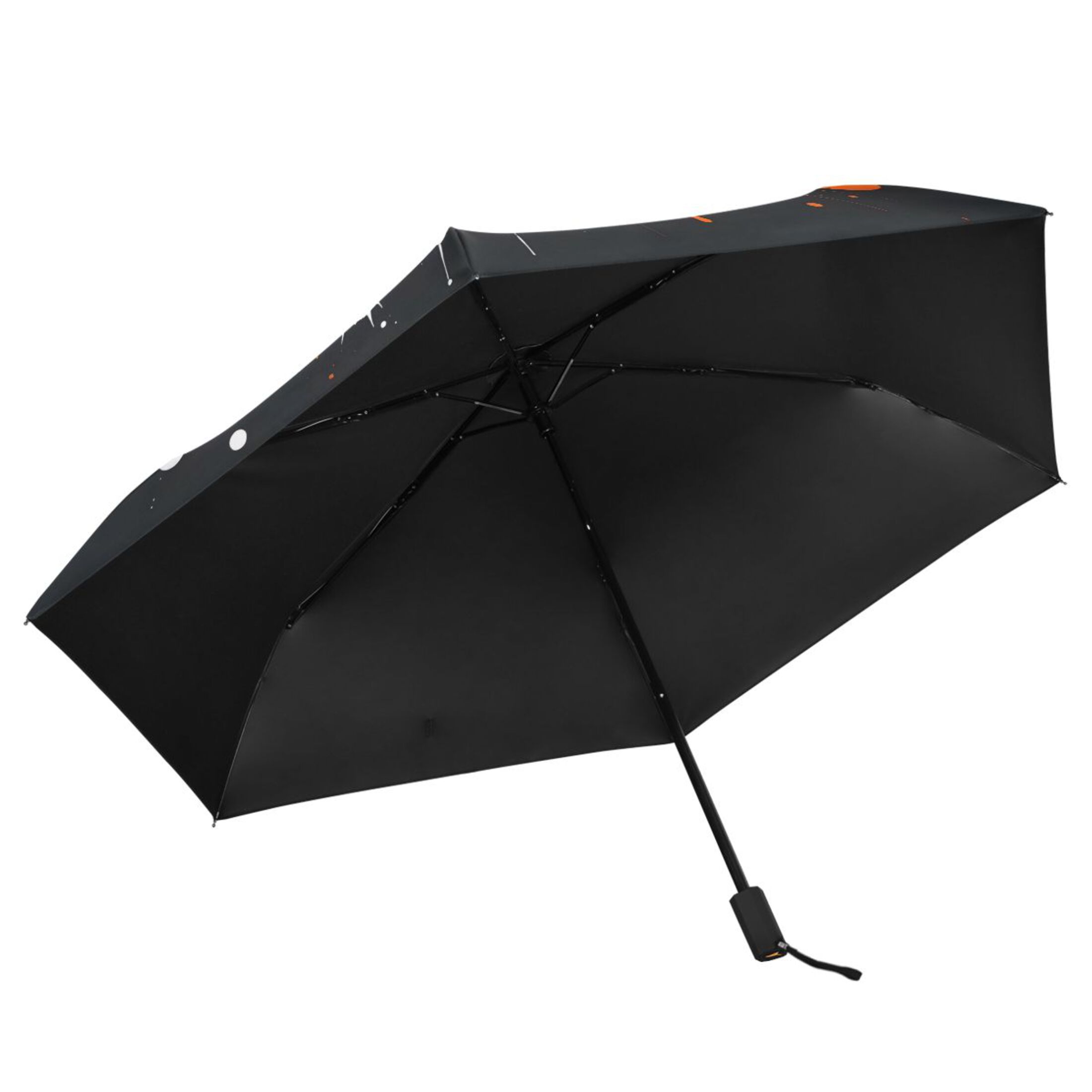 Basketball with Dots All Weather Umbrella Triple Folding Parasol 6 Ribs UV Protection Portable