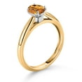 thumbnail image 3 of Gem Stone King 10K Yellow Gold Orange Red Madeira Citrine Solitaire Engagement Ring for Women (0.70 Cttw, Oval 7X5MM, Gemstone Birthstone, Size 8), 3 of 4