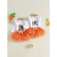 thumbnail image 3 of RUINIXCW Baby Girl Halloween Outfit Printed Long Sleeve Romper Tulle Skirt Headband, 3 of 8