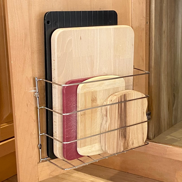 Evelots Cutting Board/Wrap/Foil/Wax Paper Storage RackWall/Door Mount