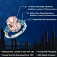 thumbnail image 2 of Gem Stone King 10.00 Ct Oval Peach Nano Morganite London Blue Topaz 925 Sterling Silver 3-Stone Engagement Ring, 2 of 6